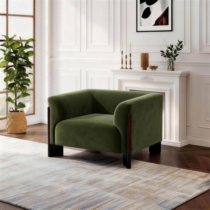 Modern Upholstered Arm Club Chair