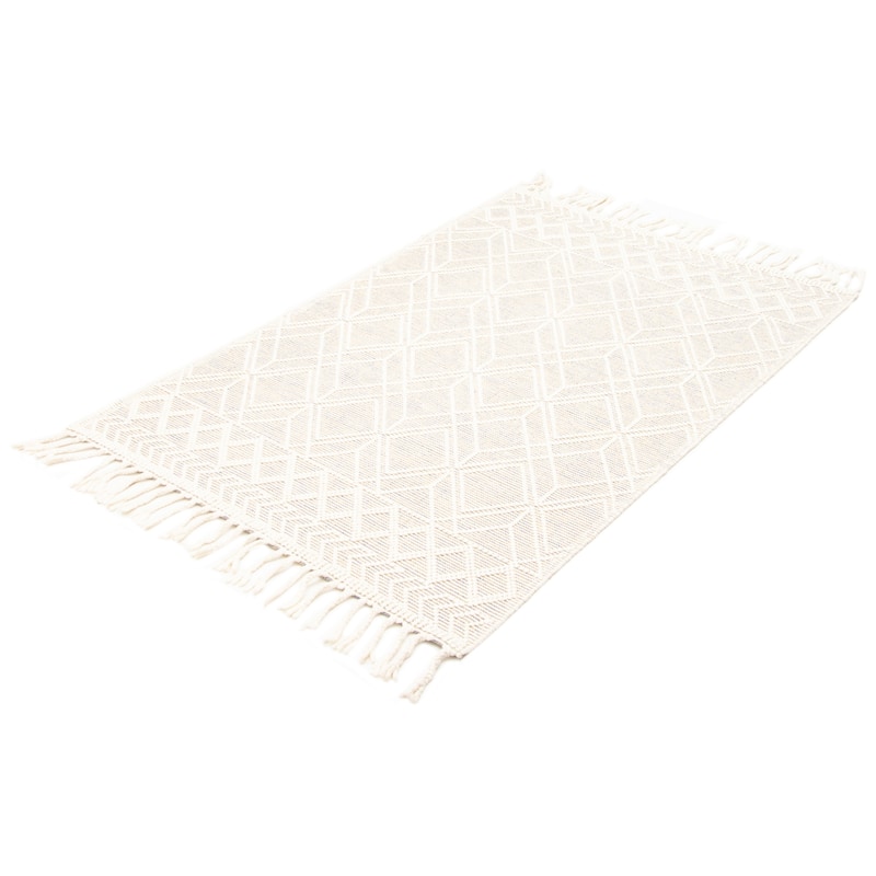 ECARPETGALLERY Braid weave Sienna Cream Wool Rug - 5'0 x 7'8