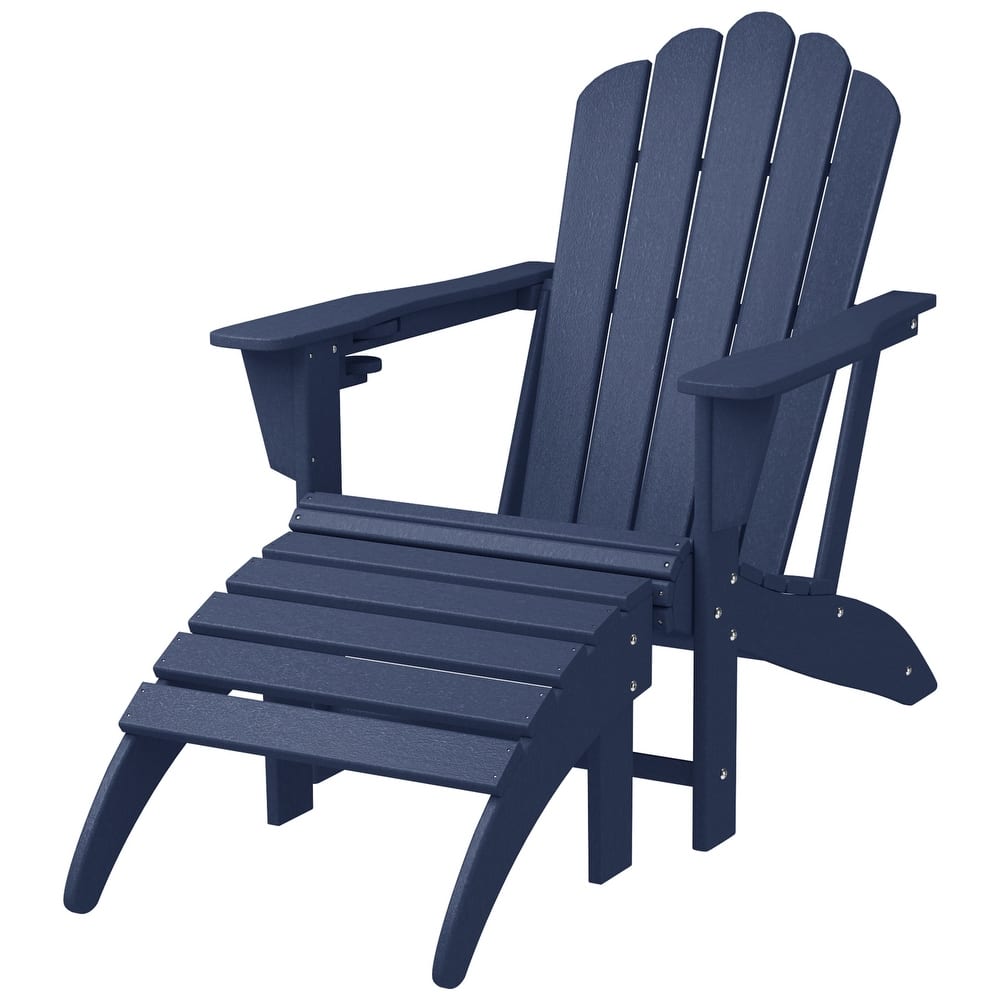 Aderson Outdoor Poly Adirondack Chair with Ottoman