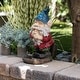 preview thumbnail 1 of 104, Gnome Folding Hands Looking Up Garden Statue Green/Multi - Resin