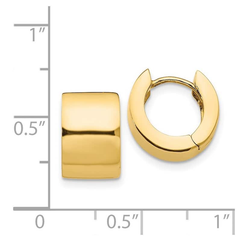 Curata 14k Yellow Gold Polished Hinged Earrings - 10x9mm Wide