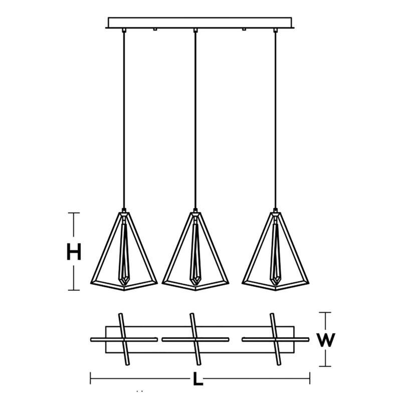 AFX GNAP15L30D1LNR3 Gianna 36" Wide LED Linear Pendant