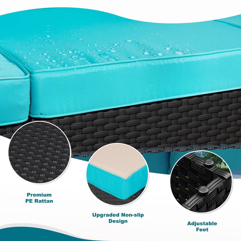 10-Piece Sectional Seating Group with Cushion, Wicker Sectional Sofa