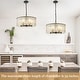 preview thumbnail 45 of 46, 5-Light Modern Candlestick Hanging Linear Chandelier Lighting with Glass Sheet for Kitchen Island
