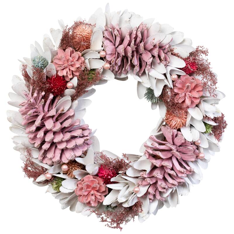 Frosted Thistle and Pinecone Artificial Christmas Wreath - 14" - Unlit