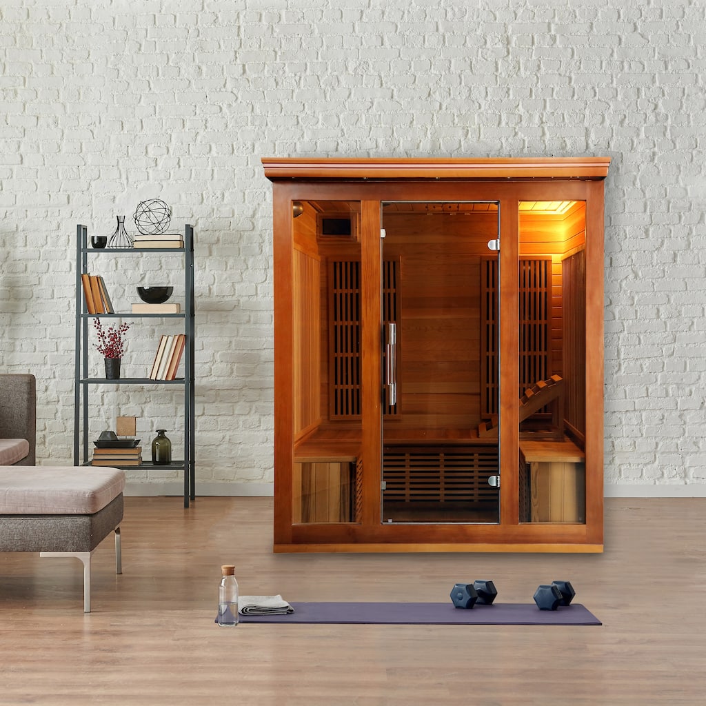 HeatWave Cedar Elite 3-4 Person Infrared Sauna with 9 Carbon Heaters