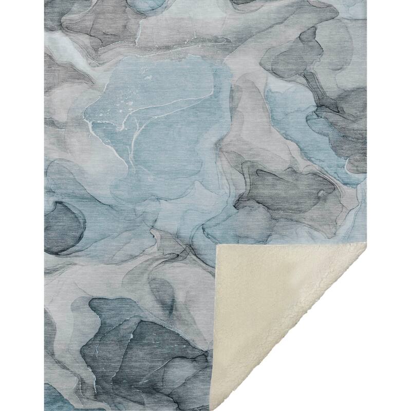 Premium Machine Washable Abstract Contemporary Sherpa Throw Blanket