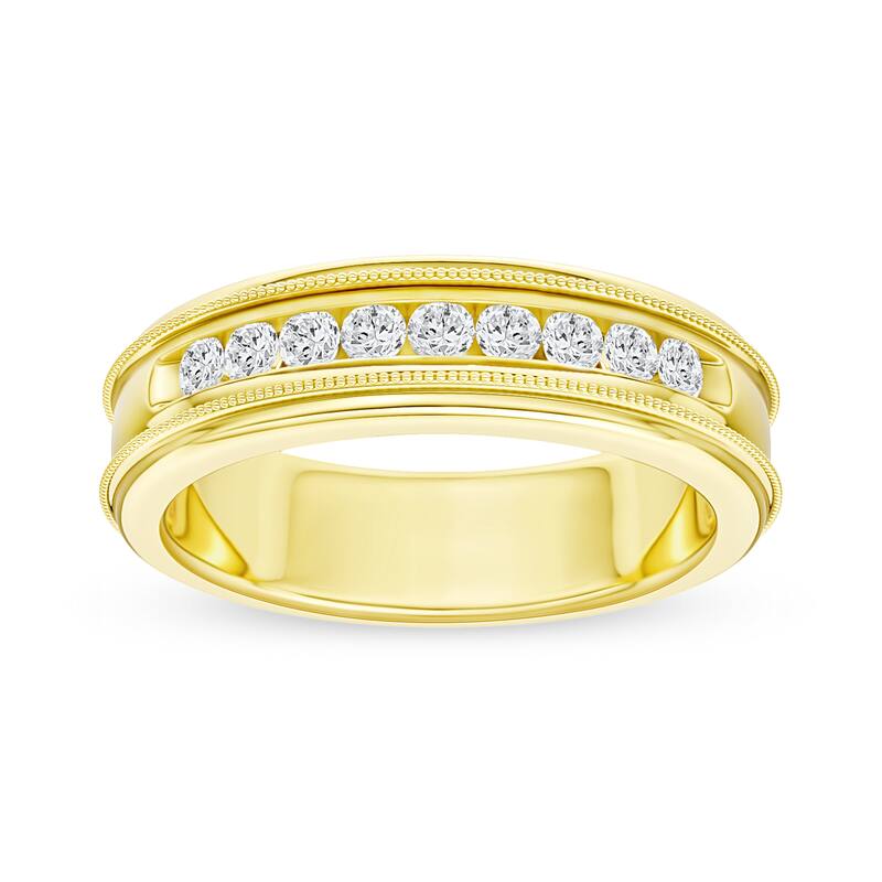 IGI Certified 1/3ct TDW Diamond Wedding Band in 14k Yellow Gold for Men