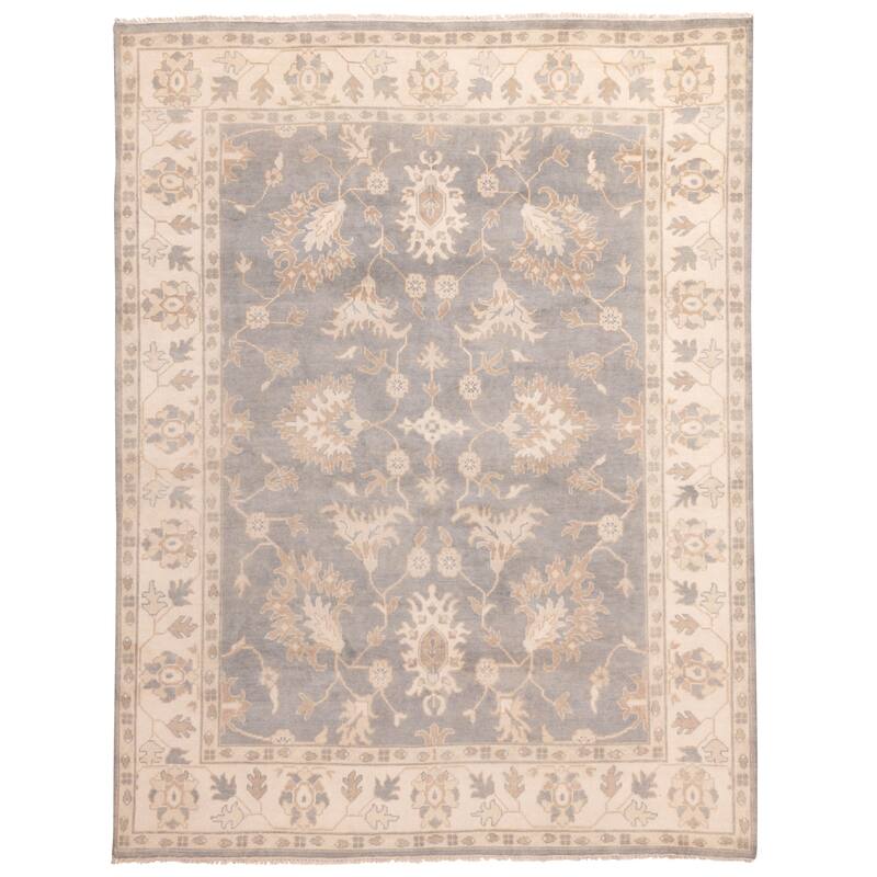 ECARPETGALLERY Hand-knotted Royal Oushak Light Denim Blue Wool Rug - 9'1 x 11'9