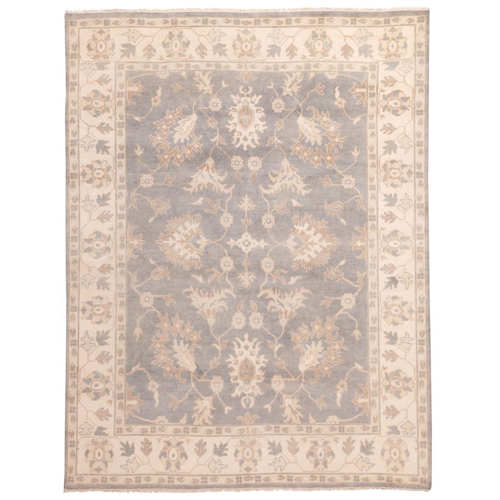 ECARPETGALLERY Hand-knotted Royal Oushak Light Denim Blue Wool Rug - 9'1 x 11'9