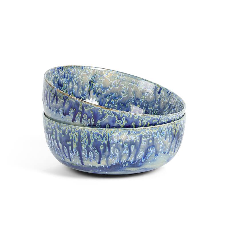 LEMIEUX ET CIE Hanami Stoneware Service Bowl Set - Blue