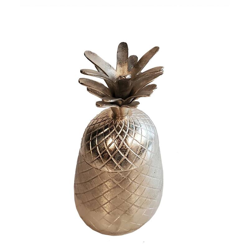 HomeRoots Pineapple Storage Aluminium Decor - 5.5' X '5.5' X '14