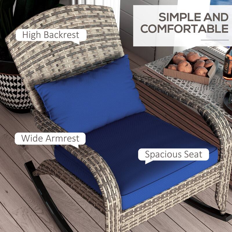 Outdoor Wicker Adirondack Rocking Chair