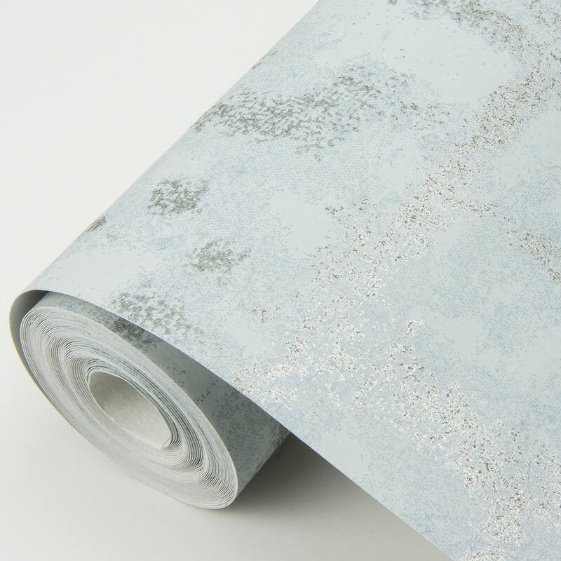 Scott Living Shea Sky Blue Distressed Geometric Wallpaper