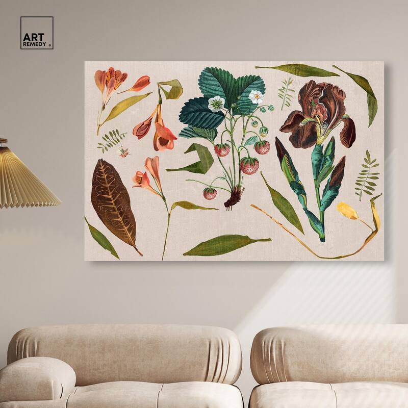 Floral Diagram Montage Canvas by Art Remedy, Gallery Wrapped