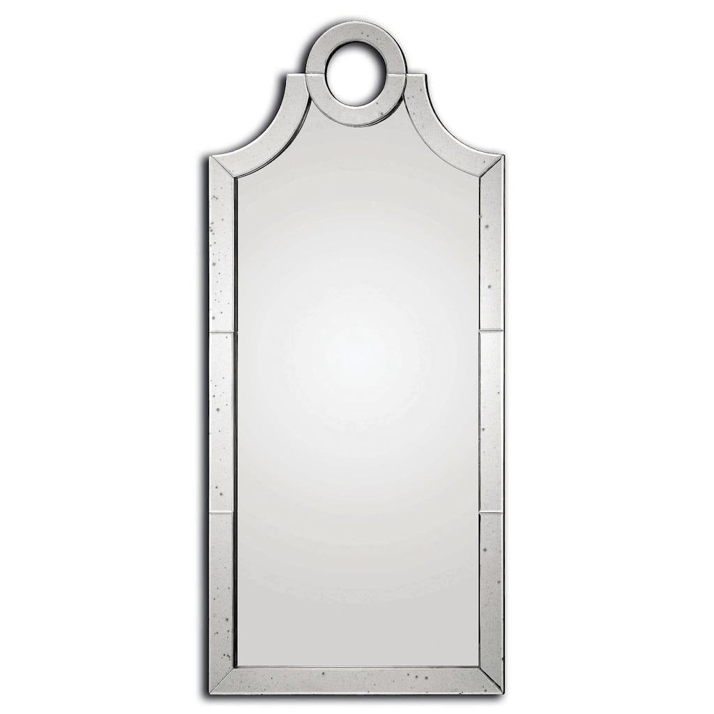 Uttermost Acacius 66" x 30" Elegant Asian Inspired Arched Wall Mirror - Antique Mirror