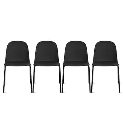 Set of 4 Plastic Dining Chairs For Kitchen Office Business Cafe Guest Waiting Room Event Party Outdoor Patio Hotel