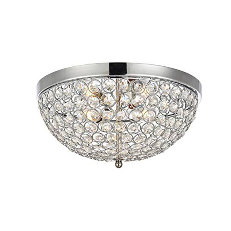 Flush Mount Ceiling Light - Modern Chrome Finish - Home Decor Lighting for Bedroom, Bathroom, Foyer - 6.3