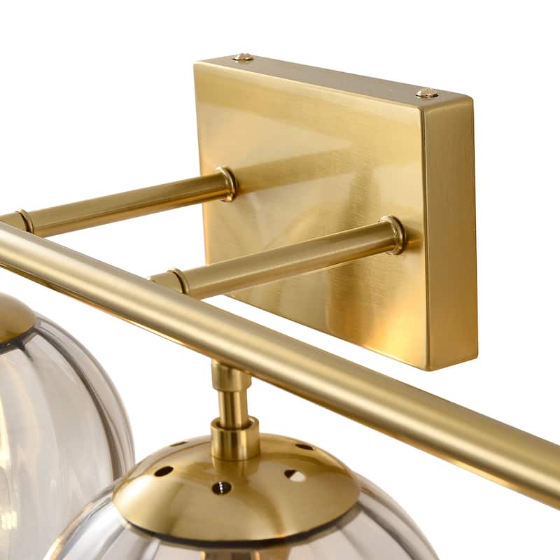 Dimmable Bathroom Vanity Lights with Ribbed Clear Glass Shade Vanity Light Fixture