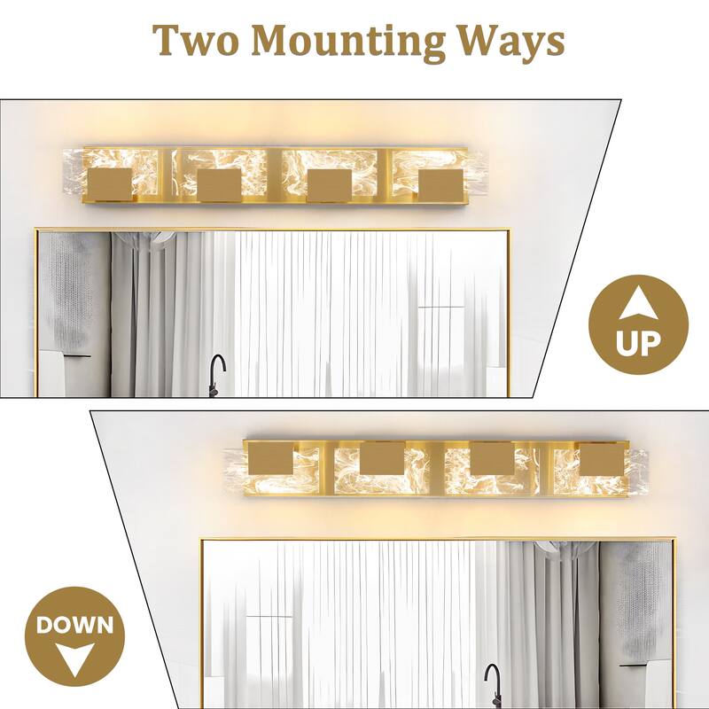 Modern Bathroom Vanity Light LED Dimmable Wall Sconce with UL Certified - 16 inches and above