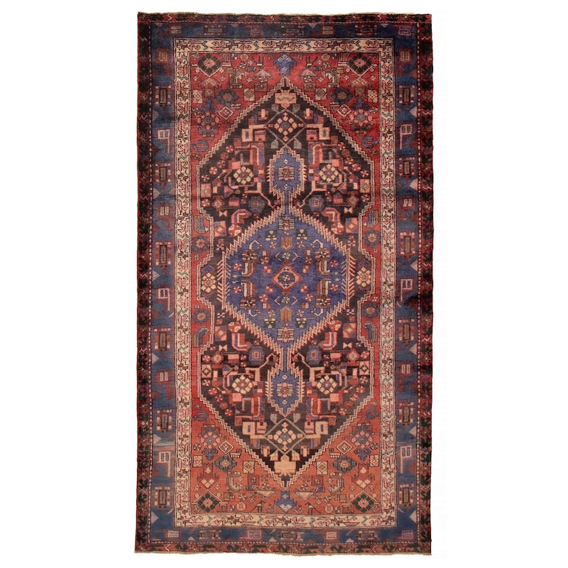 ECARPETGALLERY Hand-knotted Andelz Black, Red Wool Rug - 4'10 x 9'1 - Black/ Red - 4'10 x 9'1