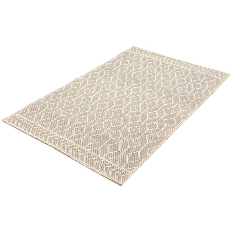 ECARPETGALLERY Braid weave Sienna Grey Wool Rug - 5'2 x 8'2