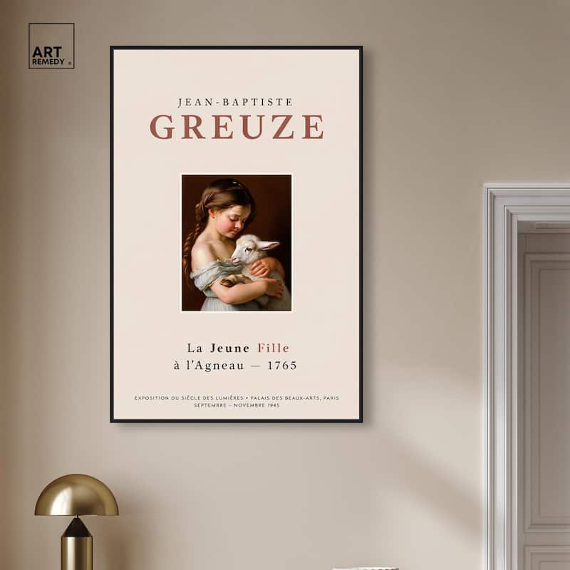 Girl and Her Lamb Canvas by Art Remedy