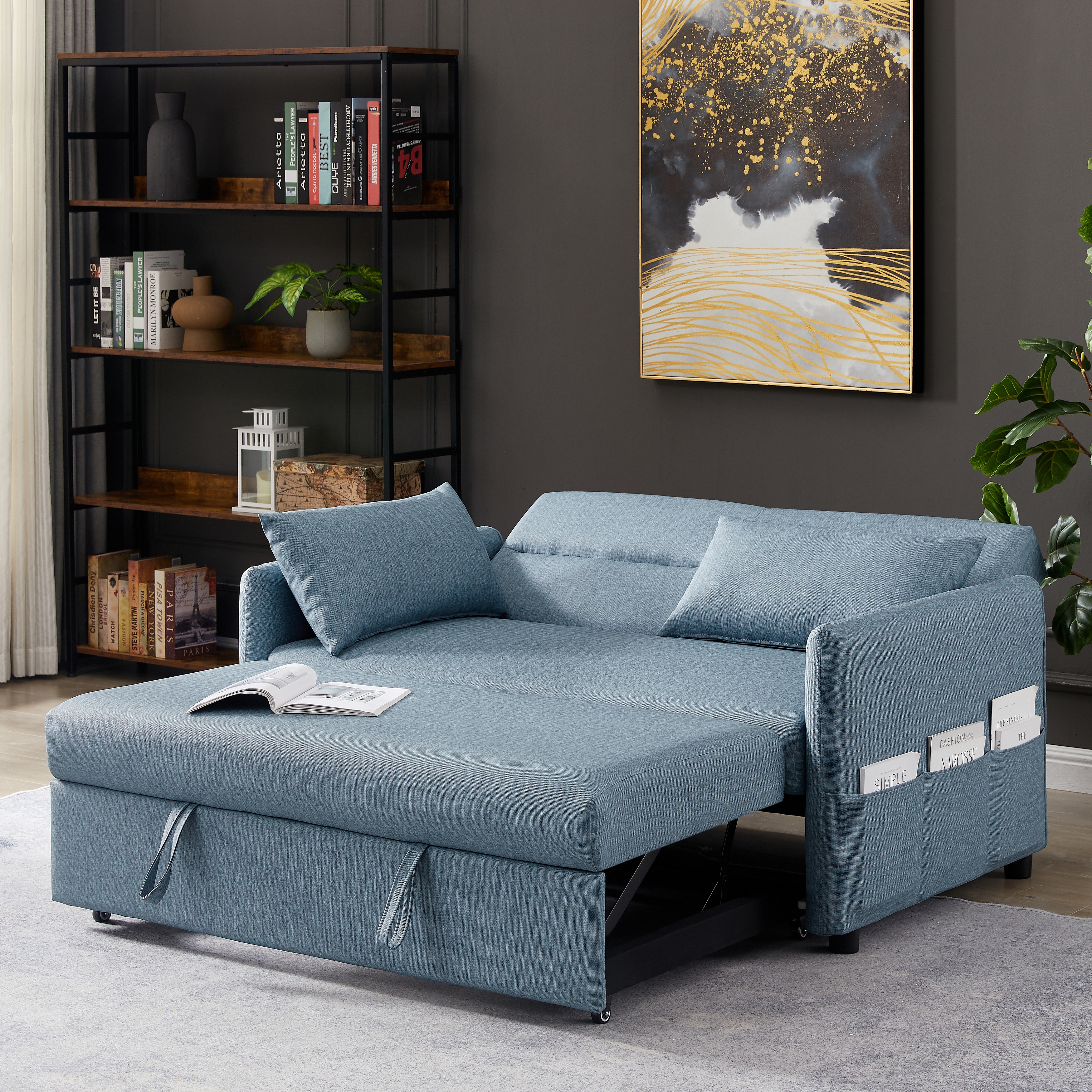Leather pull online out loveseat