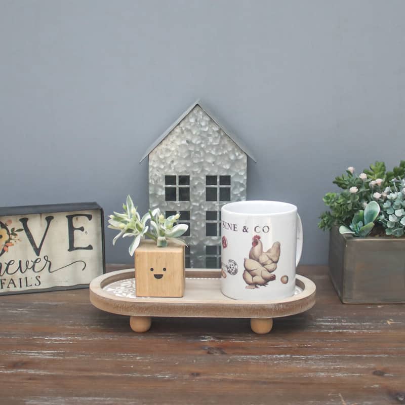 Wooden Pedestal Stand with Carved Detail,Display Stand for Candles,Plants,Soap - 9.63 X 1.63