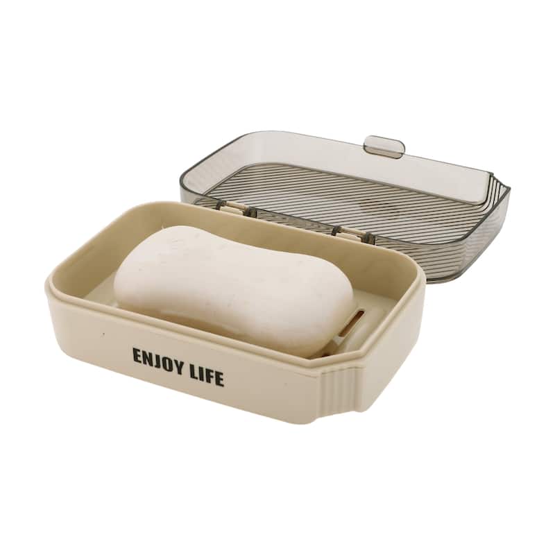 Waterproof with Cover Soap Holder for Bathroom 5.51"x4.13"x1.81" 1 Pc