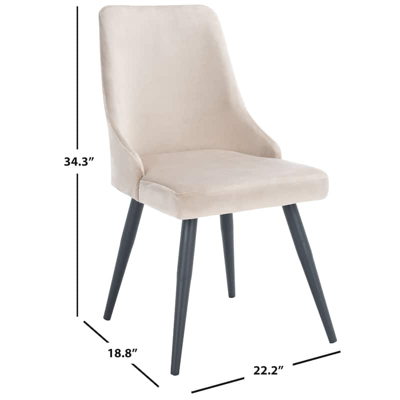 SAFAVIEH Jetta Modern Velvet Dining Room Chair (Set of 2) - 22.2" W x 18.8" L x 34.3" H - 22Wx19Dx34H