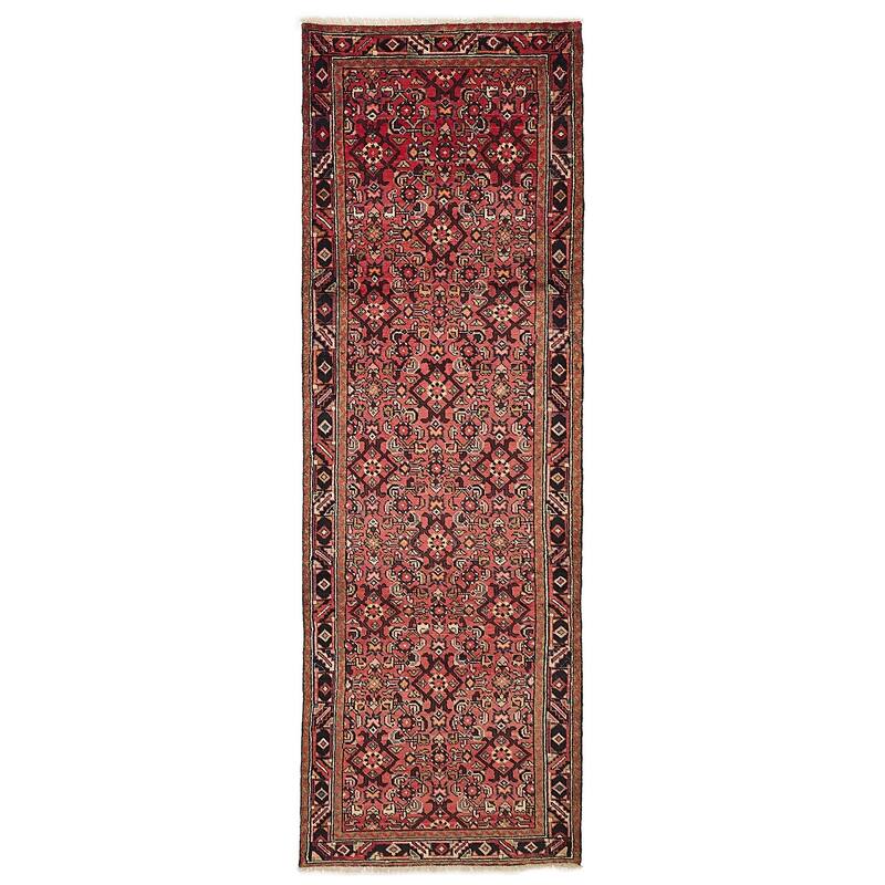 ECARPETGALLERY Hand-knotted Andelz Red Wool Rug - 3'4 x 10'6