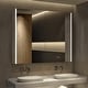 preview thumbnail 2 of 32, Rail Aluminum Recessed/Surface Mount Bathroom Medicine Cabinet with Mirror, Adjustable Brightness, Defogging & USB Port 36x32-Double Door - Silver