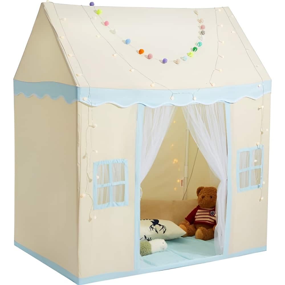 Indoor Outdoor Kids Tent with Light and Soft Mat for Toddlers - 52 x 35 x 60 in