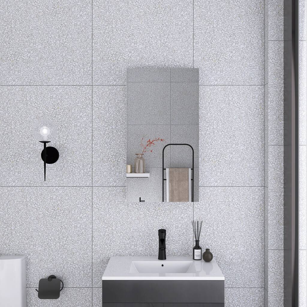 Engineered Wood Surface Mount or Recessed Medicine Cabinet with Mirrors and Shelves