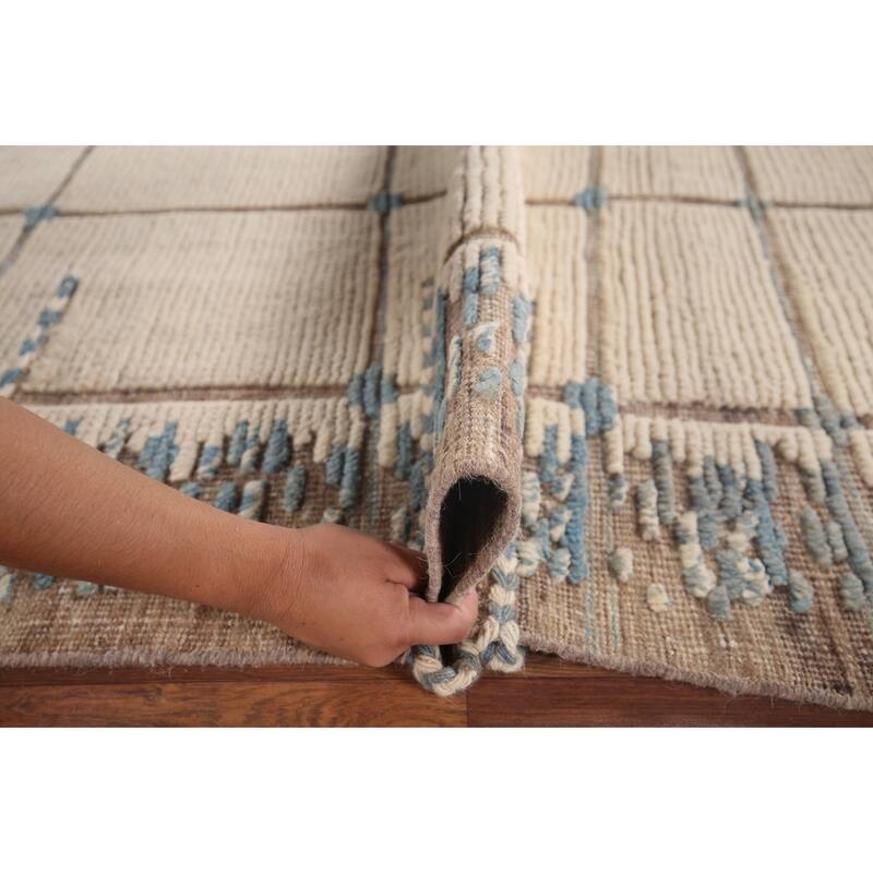 All-Over Moroccan Modern Area Rug Handmade Wool Carpet - 6'0"x 9'6"