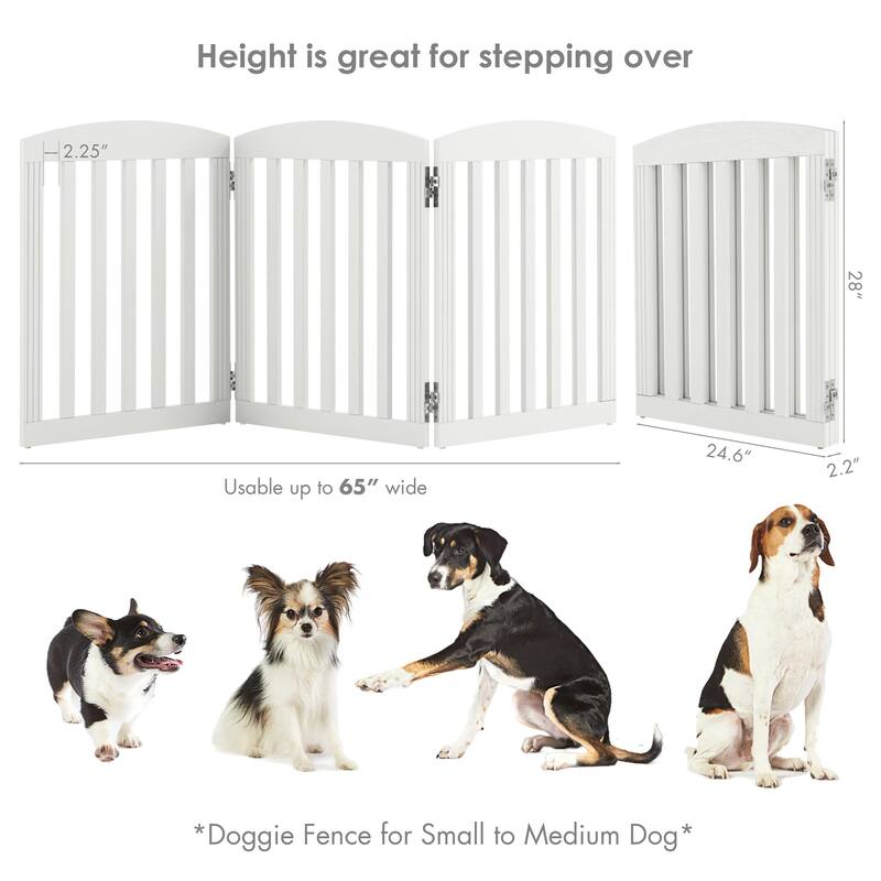 COSTARS Foldable Dog Gate, Dog Gates for Doorways, Stairs, The House, Wooden Freestanding Pet Gate Indoor, Step Over Puppy Gate
