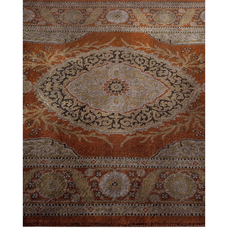Overton Hand Knotted Wool Vintage Inspired Modern Contemporary Overdyed Brown Area Rug - 2' 9" x 4' 2"