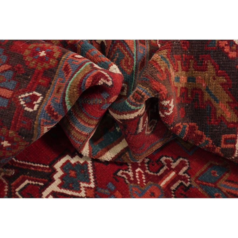 Hand Knotted Oriental 100% Wool Carpet Traditional Medallion Red Heriz Area Rug - 11' 1'' X 9' 6''