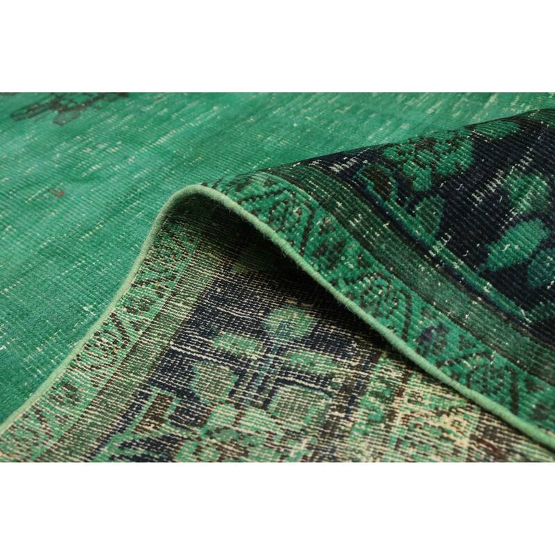 ECARPETGALLERY Hand-knotted Color Transition Green Wool Rug - 6'5 x 9'9