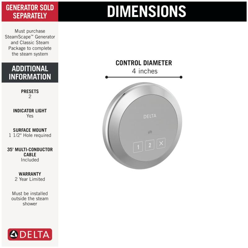 Delta 5CN-220R SteamScape Round Auxiliary Exterior Steam Shower