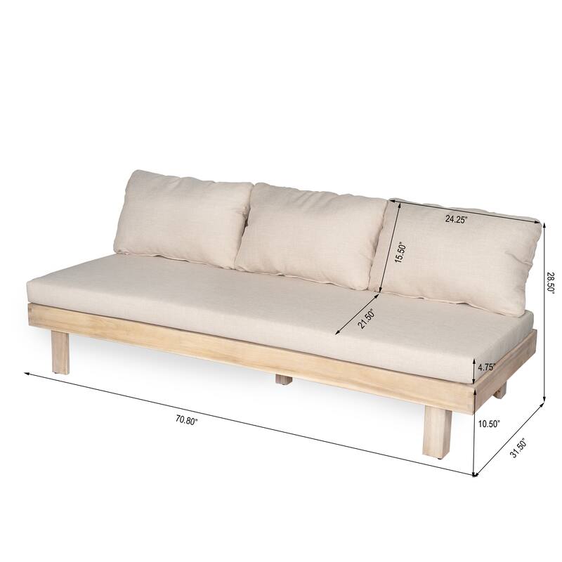 Christopher Knight Home - Topia Mid-Century Outdoor Sectional Sofa Set with Coffee Table and Water-Resistant Cushions