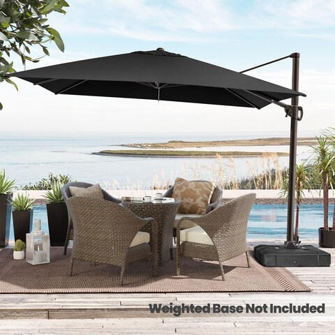 Crestlive Products 11 x 11ft Square Patio Cantilever Offset Umbrella