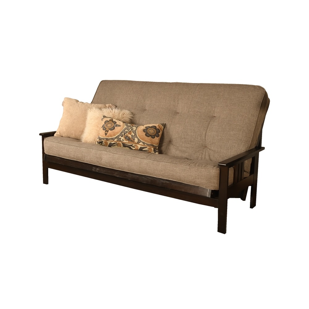 Somette Monterey Queen-size Futon Set in Espresso Finish with Linen Mattress