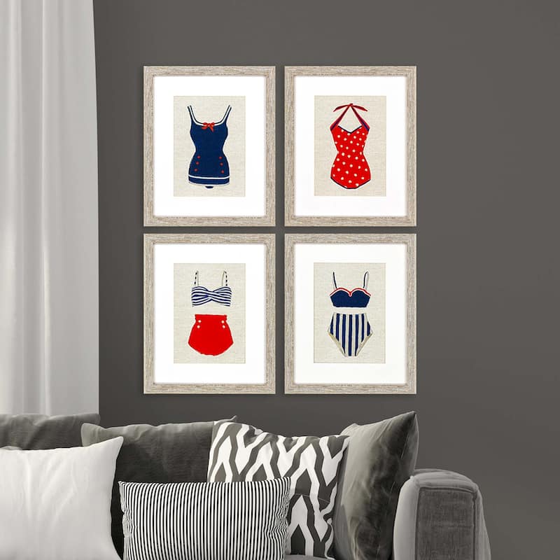 Swim S/4 Framed Art Giclee Under Glass - Blue