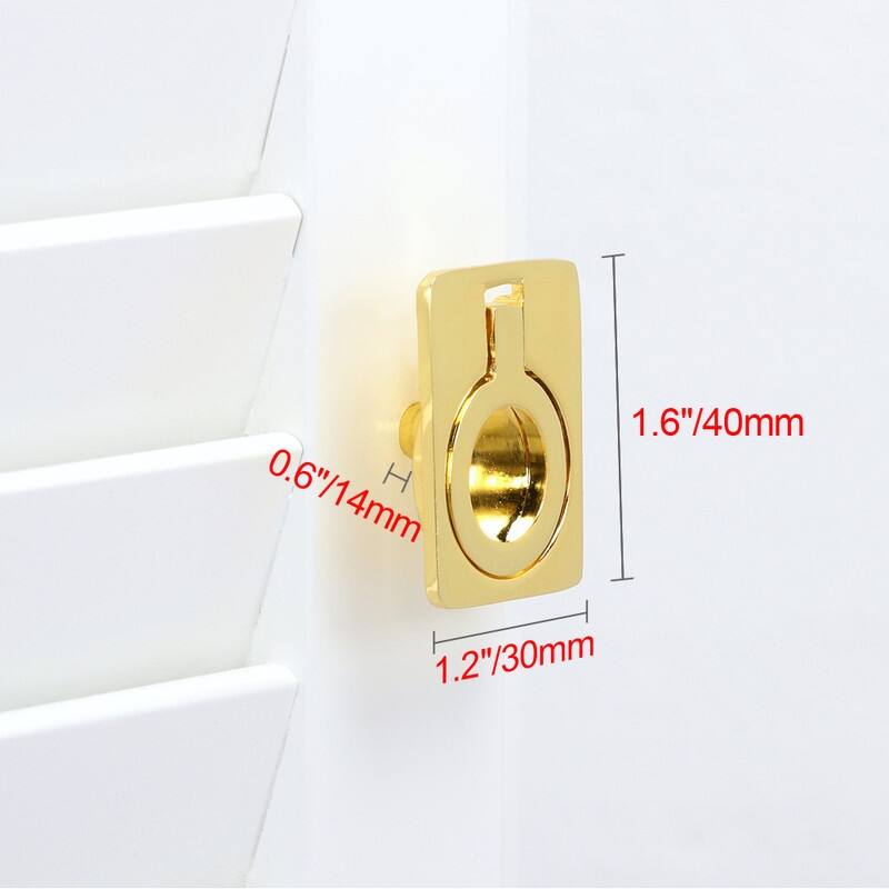 Utopia Alley Kent Cabinet Ring Pull Knob - Vintage Cabinet Polished Gold Hardware with Hand, 1.6"