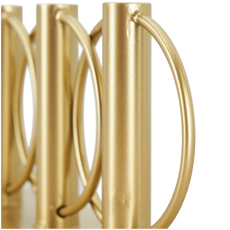 Gold or Black Metal Overlapping Circular Ring Candelabra