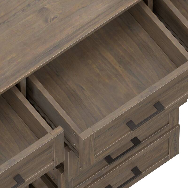WYNDENHALL Cantina SOLID WOOD 54 inch Wide Rectangle Transitional Sideboard in Smoky Brown - 18" d x 54" w x 36" h