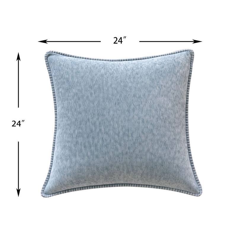 Textured Throw Pillow with Stitched Contrast Edge Set of 2