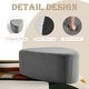 preview thumbnail 24 of 42, 43" Rounded Triangle Upholstered Ottoman, Oversize Fabric Ottoman Footstool